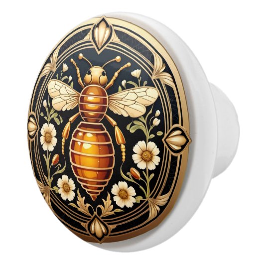 Art Nouveau Honey Bee Keramikknauf (Rechts)