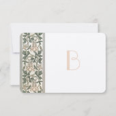 Art Nouveau Honey Suckle Wedding RSVP Karte (Rückseite)