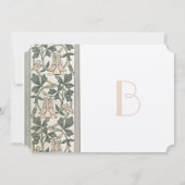 Art Nouveau HoneySuckle Hummingbird Wedding Einladung (Rückseite)