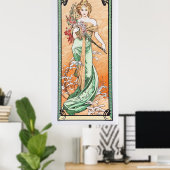Art Nouveau Hübsch Spring by Alphonse Mucha Poster (Heimbüro)