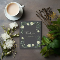 Art Nouveau hübsche Blume Hochzeit Dankeschön Kart