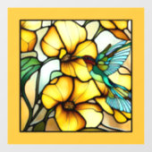 Art Nouveau Hummingbird Garden Imitate Gewebtes Gl Fensteraufkleber (Blatt)