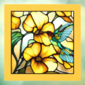 Art Nouveau Hummingbird Garden Imitate Gewebtes Gl Fensteraufkleber (Blatt 3)