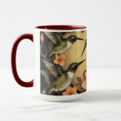 Art Nouveau hummingbird tableau Tasse (Links)