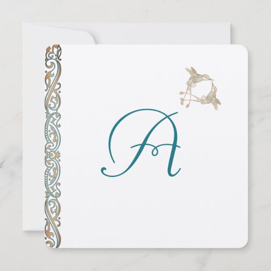 Art Nouveau Hummingbird Tee Party Einladungen (Rückseite)