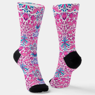 Art Nouveau Hyacinth Print, Fuchsia Pink Socken