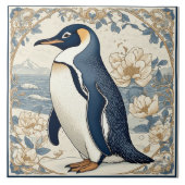 Art Nouveau Ice Bird Penguin Frozen Polar Glaciers Fliese (Vorderseite)