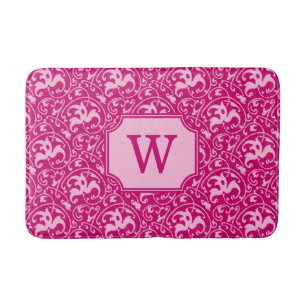 Art Nouveau Ikat - Fuchsia und Pale Pink Badematte