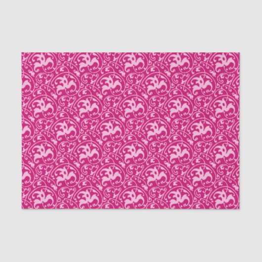 Art Nouveau Ikat - Fuchsia und Pale Pink Seidenpapier (Vorderseite)