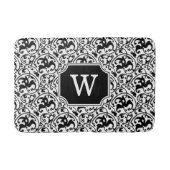 Art Nouveau Ikat - Weiß und Schwarz Badematte (Vorderseite)