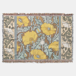 Art Nouveau Illustration Gelbe Mohnblume Decke
