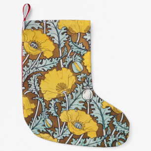 Art Nouveau Illustration Gelbe Mohnblume Kleiner Weihnachtsstrumpf