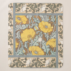 Art Nouveau Illustration Gelbe Mohnblume Sherpadecke