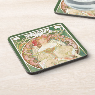 Art Nouveau im Stil der Belle Epoque von Alphonse  Getränkeuntersetzer