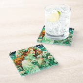 Art Nouveau Imboli Celtic Spring Glasuntersetzer (Schrägansicht)