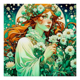 Art Nouveau Imboli Celtic Spring Poster
