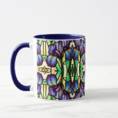 Art Nouveau Imitate Festglass Lila Iris Blume Tasse (Links)