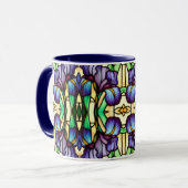 Art Nouveau Imitate Festglass Lila Iris Blume Tasse (Vorderseite Links)