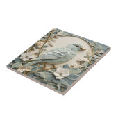 Art Nouveau Imitats Relief Bluebird Bird Right Min Fliese (Seite)