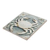 Art Nouveau Imitats Relief Dusty Blue Ocean Crab Fliese (Seite)