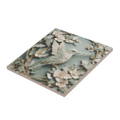 Art Nouveau Imitats Relief Hummingbird Bird Minze Fliese (Seite)