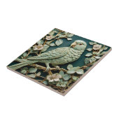 Art Nouveau Imitats Relief L Parakeet Bird Aquamar Fliese (Seite)