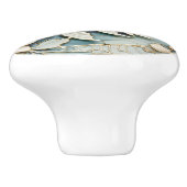 Art Nouveau Imitats Relief Ocean Fish Direkt gegen Keramikknauf (Seitenansicht)