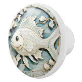 Art Nouveau Imitats Relief Ocean Fish Direkt gegen Keramikknauf (Rechts)