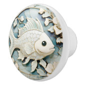 Art Nouveau Imitats Relief Ocean Fish Direkt gegen Keramikknauf (Rechts)