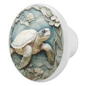 Art Nouveau Imitats Relief Ocean Sea Turtle Keramikknauf (Rechts)