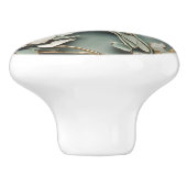 Art Nouveau Imitats Relief Verlassen Hummingbird B Keramikknauf (Seitenansicht)