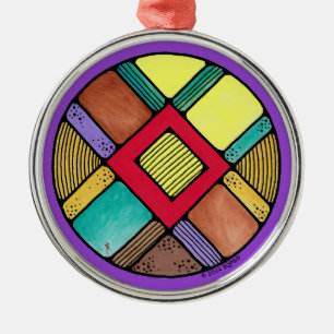 Art Nouveau Ingwaz Rune of Earth Magic Ornament Aus Metall