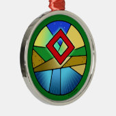 Art Nouveau Ingwaz Rune of Emerging Energy Ornament Aus Metall (Rechts)