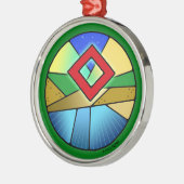 Art Nouveau Ingwaz Rune of Emerging Energy Ornament Aus Metall (Links)