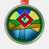 Art Nouveau Ingwaz Rune of Emerging Energy Ornament Aus Metall (Vorne)