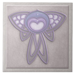 Art Nouveau Insect - Blassmauve und Lavender Fliese