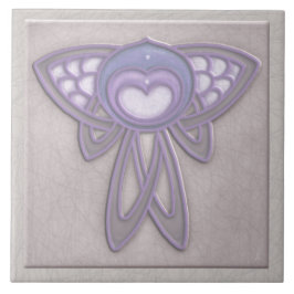 Art Nouveau Insect - Blassmauve und Lavender Fliese