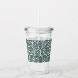 Art Nouveau Inspired Florals Clear Tumbler - Green Acryltrinkbecher
