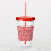 Art Nouveau Inspired Florals Clear Tumbler - Red Acryltrinkbecher (Rechts)