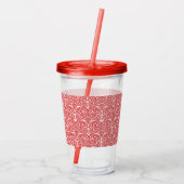 Art Nouveau Inspired Florals Clear Tumbler - Red Acryltrinkbecher (Rückseite)