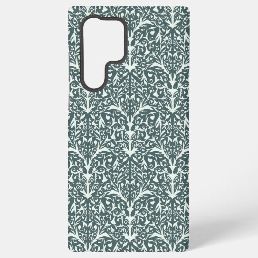 Art Nouveau Inspired Florals Samsung Case - Green Galaxy Hülle (Rückseite)
