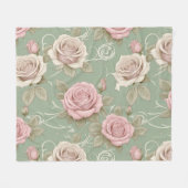 Art Nouveau Inspired Roses In Shades Of Dusty Pink Fleecedecke (Vorderseite (Horizontal))