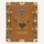 Art Nouveau inspiriert Blumendesign Notebook Notizblock (Vorderseite)