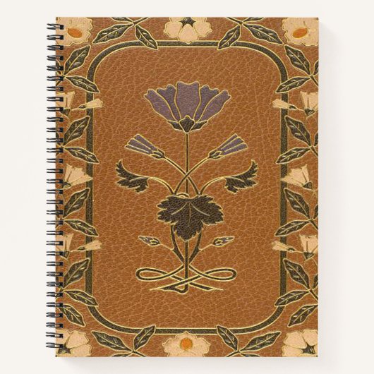 Art Nouveau inspiriert Blumendesign Notebook Notizblock (Vorderseite)