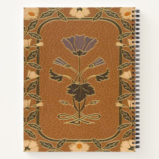 Art Nouveau inspiriert Blumendesign Notebook Notizblock (Rückseite)