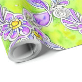 Art Nouveau Inspiriert Boho Wasserfarben Geschenkpapier (Rolleneckpunkt)