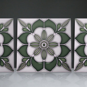 Art Nouveau Inspiriert Classic Floral Geometric Fliese