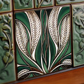 Art Nouveau Inspiriert Classic Floral Geometric Fliese