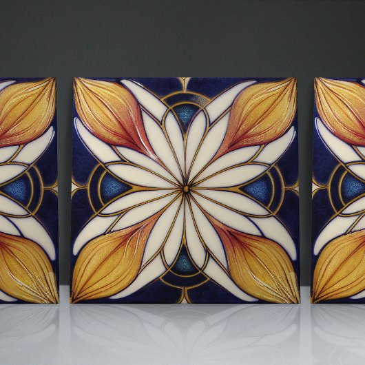 Art Nouveau Inspiriert Classic Floral Geometric Fliese