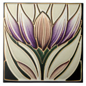 Art Nouveau Inspiriert Lissabon Jacaranda Blossom Fliese (Vorderseite)